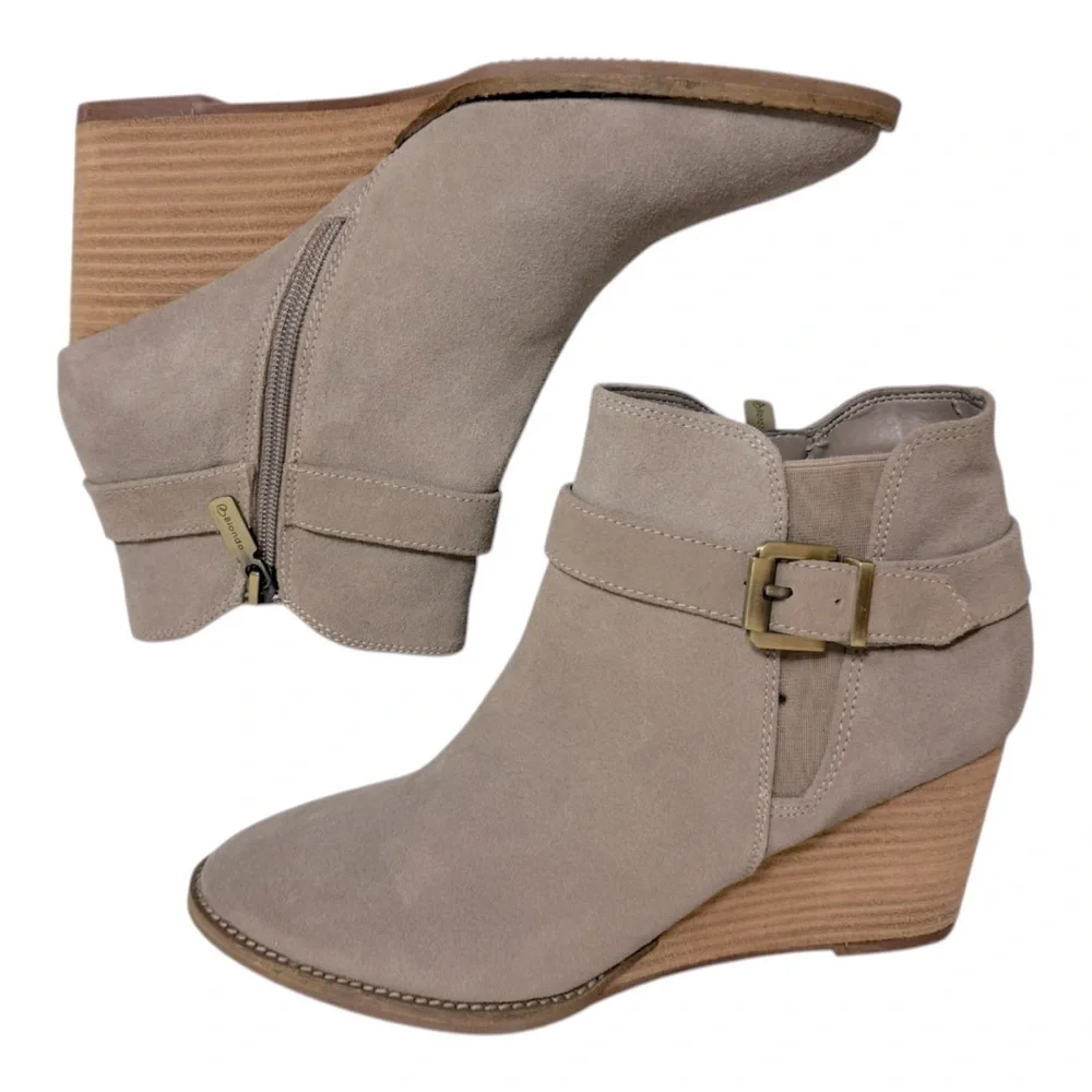 Blondo Natalia Suede Waterproof Ankle‎ Boot Bootie Tan Size 9.5
